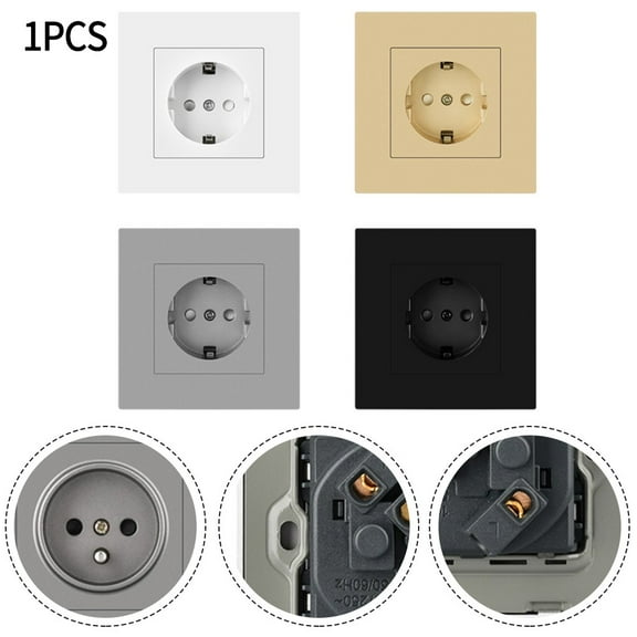 16A Power Socket European Standard Power Socket 86Mm*86Mm Pc Wall Socket White YIWEI