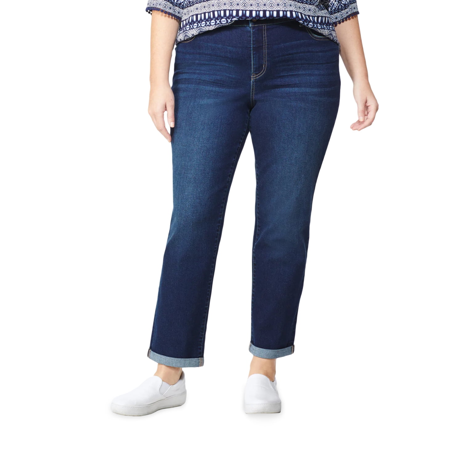 DressBarn Women's Signature Girlfriend 5 Pocket Denim Jeans With Double ...