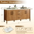 thumbnail image 5 of Altair-15 72" Double Bathroom Vanity in Mango Brown with Grain White, 5 of 16