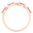 thumbnail image 5 of 0.4 ctw Wedding Band for Women - 18K Rose Gold Simulated Pink Diamond Stackable Eternity Ring, 5 of 6