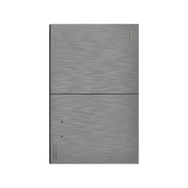 Placa 1 Apagador Sencillo Y 1 De Escalera Lucek Flat Pack 6 plateado