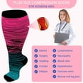 thumbnail image 4 of UNEEI 3 Pairs Wide Calf Compression Socks for Women and Men,Plus Size Knee High Support Stockings for Circulation,Nurses,Travel and Daily Wear,Size 3XL, 4 of 8