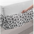 thumbnail image 2 of Snowflake Bed Skirt, Monochrome Snowflakes Christmas Themed Composition Winter Season Illustration, Elastic Bedskirt Dust Ruffle Wrap Around for Bedding Decor, 4 Sizes, Black White, by Ambesonne, 2 of 2