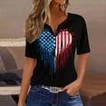 thumbnail image 2 of womens t shirts Women's Casual Independence Day Printed Short Sleeve V-Neck Top graphic tees for women, 2 of 5