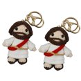 thumbnail image 5 of Yarn Bearded Figure Keychain Crocheted Pendant Bag Charm With Metal Clasp Decorative Accent for Purse Backpack Luggage, 5 of 9