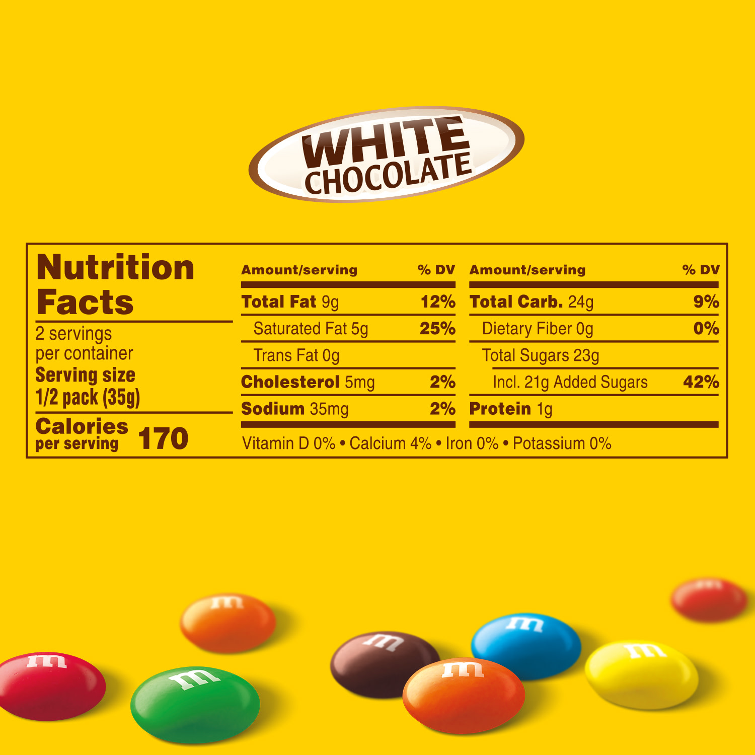 M&M's White Chocolate Candy, Share Size - 2.47 oz Bag