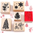 thumbnail image 1 of Juego de sellos de goma Watersay, 6 unidades, para manualidades navideñas en madera, 1 of 6