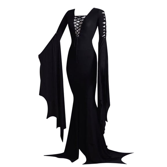 CHOYURME CHONYURM Morticia Floor Dress Costume Adult Women Gothic Witch Vintage dress