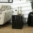 thumbnail image 2 of DecMode 13" x 18" Black Wood Geometric Accent Table, 1-Piece, 2 of 9