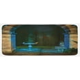 thumbnail image 1 of Gothic Kitchen Mat, Forest Landscape from Archway Birds on Fountain Illustration, Plush Decorative Kitchen Mat with Non Slip Backing, 47" X 19", Blue Grey Green, by Ambesonne, 1 of 1