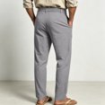 thumbnail image 5 of Uwinwear Mens Linen Beach Pants Casual Summer Stylish Straight Leg Trousers Lightweight Loose Fit Travel Pants With Pockets,Gray,XXL, 5 of 7