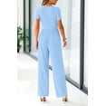 thumbnail image 2 of PRETTYGARDEN Women's Summer One Piece Jumpsuits Dressy Casual Short Sleeve Square Neck Wide Leg Jumpsuit Rompers, 2 of 6