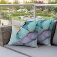 thumbnail image 5 of Pack of 2 Outdoor Pillow Covers 16x16 Inch Waterproof Teal Purple Marble Throw Pillow Covers,Decorative Couch Pillow Shams Protectors Modern Abstract Luxury Ink Painting Patio Cushion Pillowcases, 5 of 8