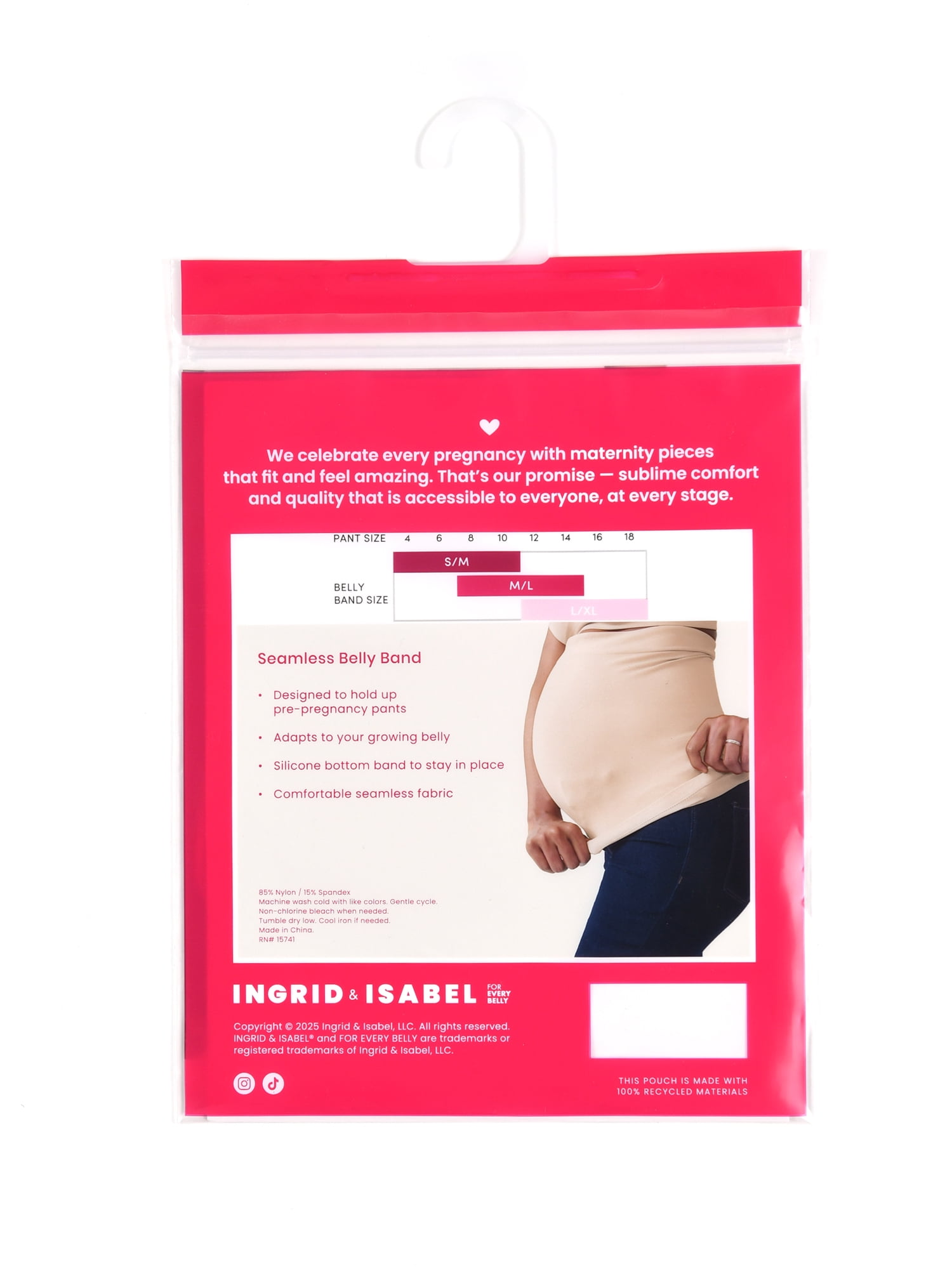 Ingrid & Isabel For Every Belly Women's Maternity Pregnancy Support Belt, Sizes S-XXXL