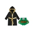 thumbnail image 2 of Doomiva Kids Boys Boxing Uinforms Boxing Match Costume Boxer Fancy Dress Up Hooded Belt Cloak and Shorts Set Black&Green 14, 2 of 4