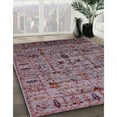 thumbnail image 3 of Ahgly Company Machine Washable Indoor Rectangle Industrial Modern Velvet Maroon Purple Area Rugs, 2' x 5', 3 of 7