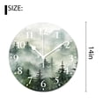 thumbnail image 2 of 14 Inch Wall Clock Battery Operated Silent Clock Decorative for Office, Kitchen, Outdoor, Living Room，Foggy Tree Picture, 2 of 4