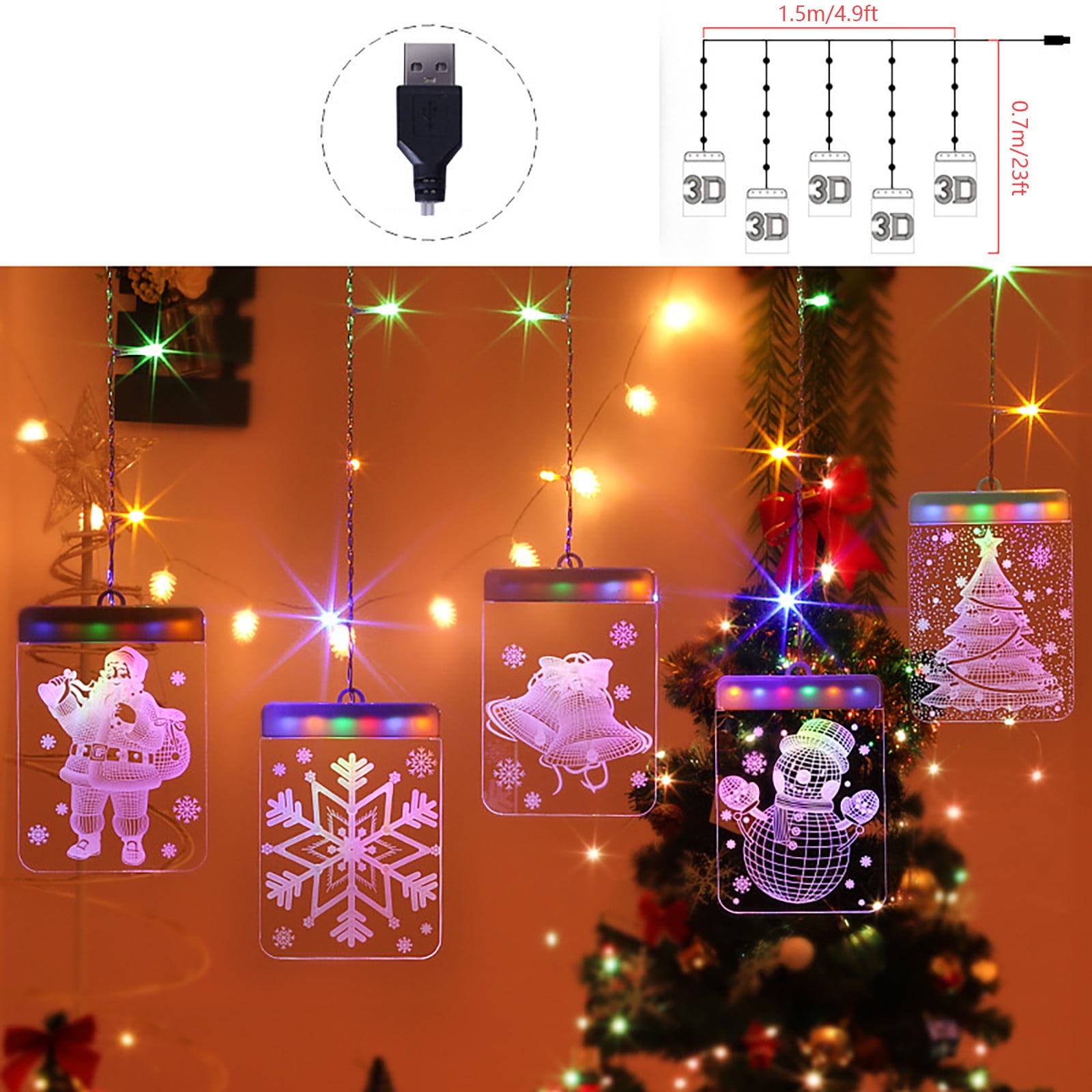 2022 Christmas Lights USSUMA 2022 Decorative Christmas Lantern LED Battery Light Bell Deer