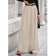 thumbnail image 4 of Pantalones Palazzo de Pierna Ancha PRETTYGARDEN para Mujer Color Albaricoque Talla XL, 4 of 8