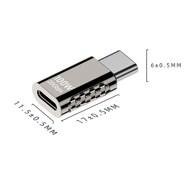 Adaptador De Transferencia De Datos PD100W Convertidor de transferencia de datos Tipo-C a C Mini adaptador para base (recto) Hugtrwg Para estrenar