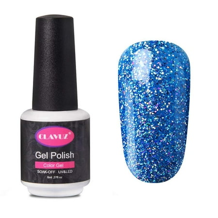 Translucent Blue Lacquer - CLAVUZ Gel Nail Polish Magic Blue Soak Off UV Gel Lacquer Salon Nail Art Manicure Varnish 8ML Beautiful Cool Color Nail Gel 27