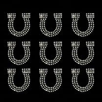 Set of 9 Horseshoe Iron-on Clear Rhinestone Transfer by JCS Rhinestones