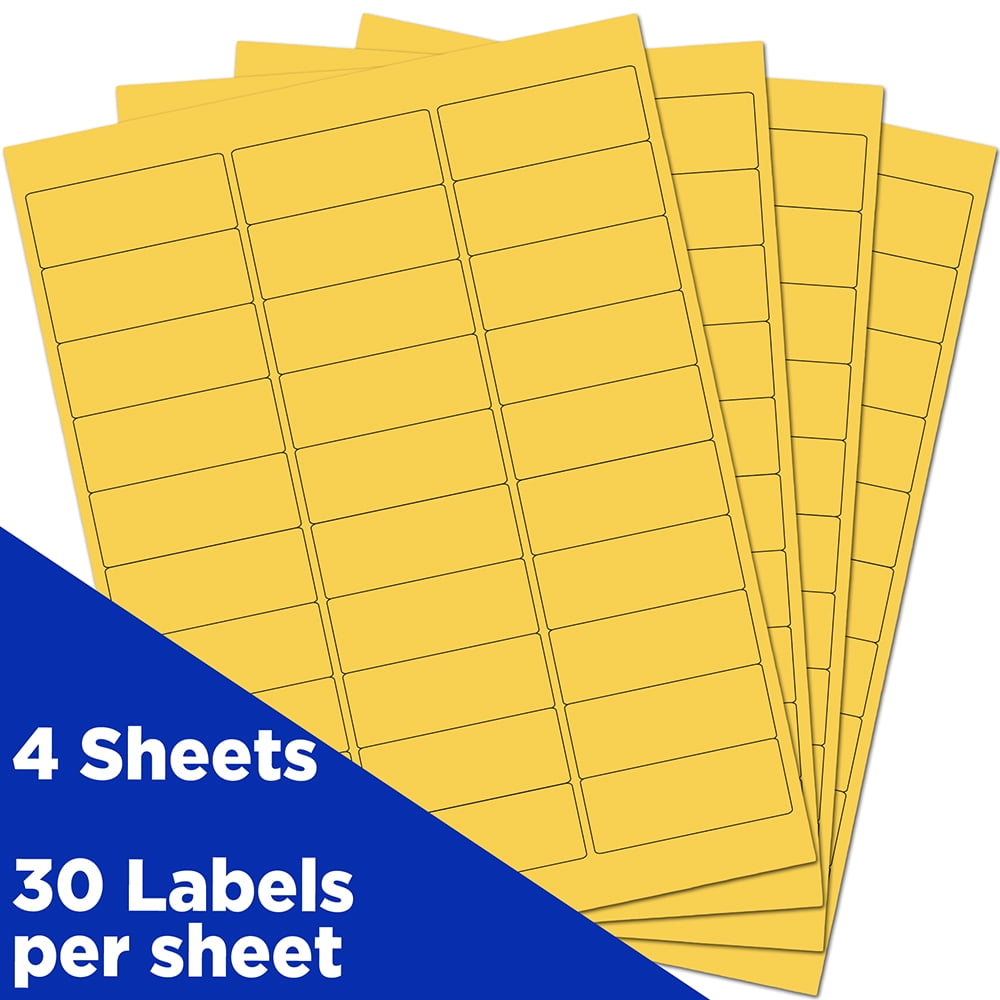 JAM Paper Return Address Labels, 1 x 2 5/8, Yellow, 120 per Pack