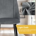 thumbnail image 4 of Velvet Dining Chairs with Black Metal Legs for Living Room, Set of 2, Grey, 4 of 12