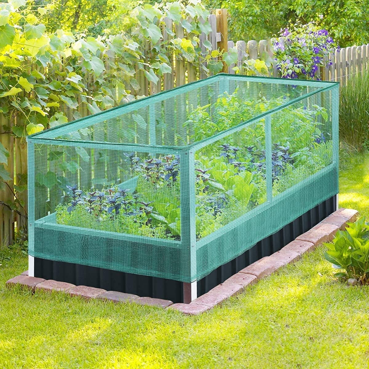 KING BIRD Galvanized Raised Garden Bed for Outdoor Vegetables Flowers, 68"x36"x35" Metal Garden Bed Planter Box Kit, Dark Grey