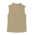 thumbnail image 2 of Sleeveless Dress Shirts for Women, Yigetop A Versatile Sleeveless Shirt with A Collar for A Slimming Look As An inner Layer for A Suit Sleeveless Button Up Shirts for Women Khaki L, 2 of 8