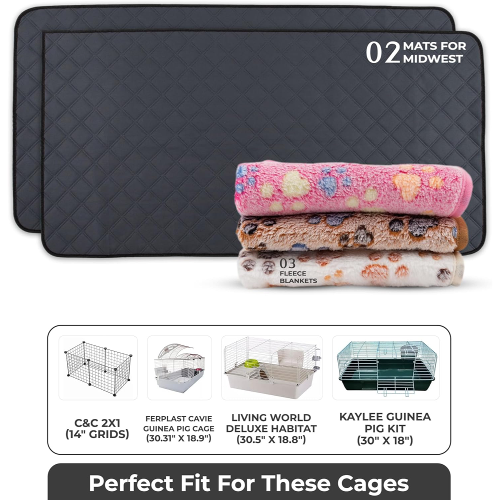 5pcs Blankets Super Soft Fluffy, Premium Fleece Pet Blanket Throw, Bunny Cage Mats for Dog Cat Rabbit Guinea Pig