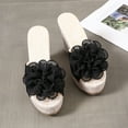 thumbnail image 6 of ShiShine Womens Open Toe Wedge Slide Sandals Lace Flower Linen Platform Non-Slip Casual Summer Fashion Sandals, 6 of 7