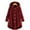 Wine, variant on ELABCH Womens 2024 Winter Hooded Cardigans Button Up Fleece Coat, Plus Size Flannel Women's Fleece Jackets Coats, Winter Warm Button Plush Long Coat Fuzzy Jackets Outerwear with Pockets