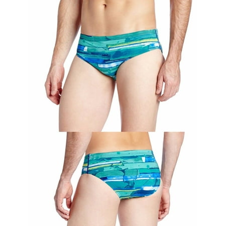 Swimwear Lycra Brief - Speedo Men's Xtra Life Lycra Color Stroke Trunk Brief Swimsuit 8051439