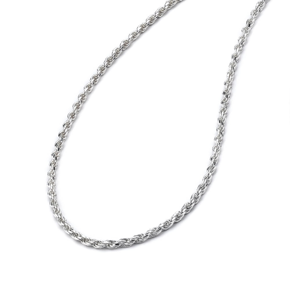mens/womens 4mm diamond cut rope chain 925 sterling silver 16/18/20/22/24/30" 
