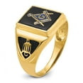thumbnail image 6 of 10k Men's Polished, Antiqued & Textured Onyx Masonic Ring, 6 of 6
