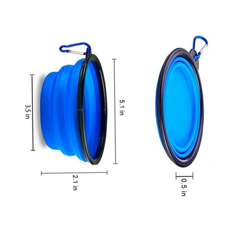Working Dog Plates Xelparuc 2 Pcs Collapsible Dog Bowl with 2 Carabiners, Small Foldable Travel Water Bowls for Pet Working Dogs, Portable Pet Feeding Watering Bowls for Hiking Camping ()