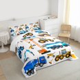 thumbnail image 3 of Homewish Excavator Crane Pattern Bedding Comforter Set,Construction Vehicles Twin Comforter Sets,Blue Yellow White Bedding Set For Boys Kids,Luxury Bedroom Decor,2-Piece, 3 of 8