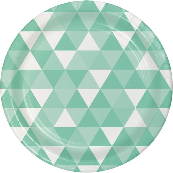 Fresh Mint Fractal Large Paper Plates (8ct)