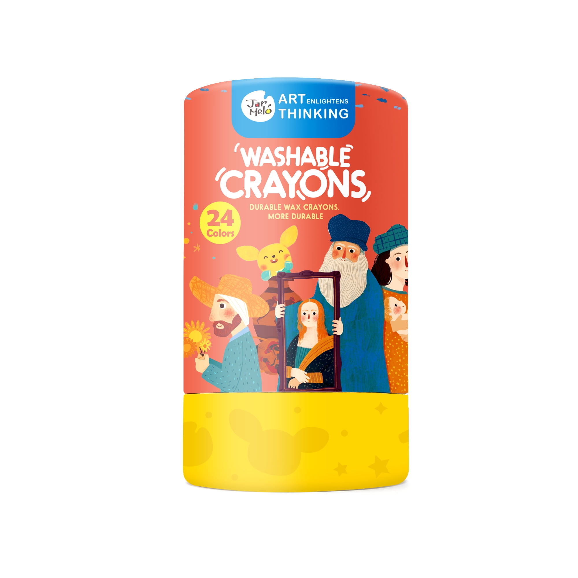 Jar Melo Crayones sedosos para niños pequeños, 24 colores gigantes crayones  giratorios con un libro para colorear, crayones lavables no tóxicos