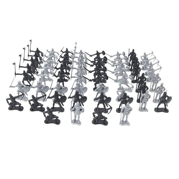 60Pcs Soldiers Figures Knights Horses Medieval Set Mini Model