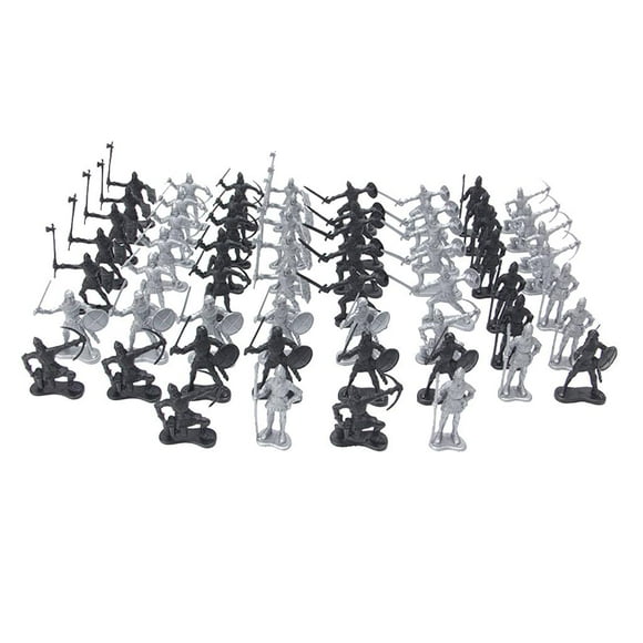Esquirla 60Pcs/Set Medieval Knights s Kids Toy Soldiers Figures Model for Kid Gift