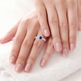 thumbnail image 2 of GemsNY September Birthstone - Traditional Oval Halo Blue Sapphire Ring with Prong Set Diamonds (0.97cttw), 2 of 4