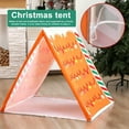 thumbnail image 3 of Dserfhy Gingerbread Christmas Tent 43" x 33" Brown Christmas Sleepover Tent for Kids Gingerbread Play Tent House for Indoor Holiday Party, 3 of 8