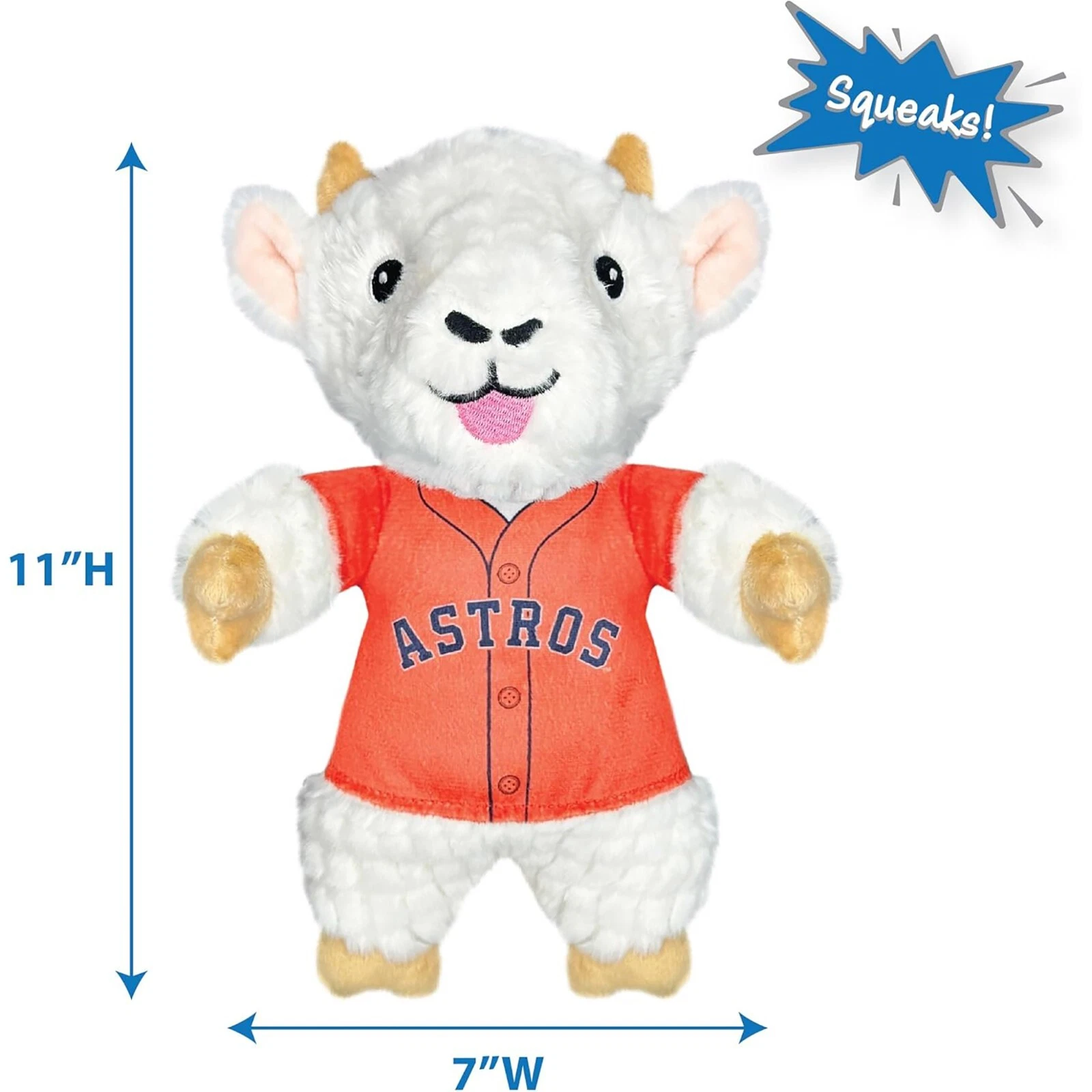 Pets First MLB Goat Plush Toy for Dogs & Cats Squeaky Dog Toy with Squeaker