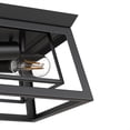 thumbnail image 6 of YANSUN 14" Matte Black 3-Light Modern Industrial Ceiling Flush Mount, Double Layer Hollow Design, E26 Base for Living Room, Dining Room, Bedroom, 6 of 8