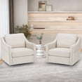 thumbnail image 4 of Homrest Swivel Accent Chair Set of 2 (Beige), 4 of 9