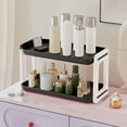 thumbnail image 5 of 2-Tier Bathroom Countertop Organizer Vanity Tray Cosmetic & Makeup Storage Kitchen Spice Rack Standing Shelf（Black）, 5 of 6