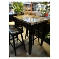 thumbnail image 2 of 3-Piece Counter Height Glossy Print Marble Breakfast Table with Stools, 2 of 3