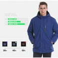thumbnail image 6 of IROINNID Men's Long Sleeve Parka Mid-Length Jacket Solid Color Comfy Three Charging Intelligent Heating Cotton Padded Jacket Pocket Travel Heating Charge Jacket, 6 of 6